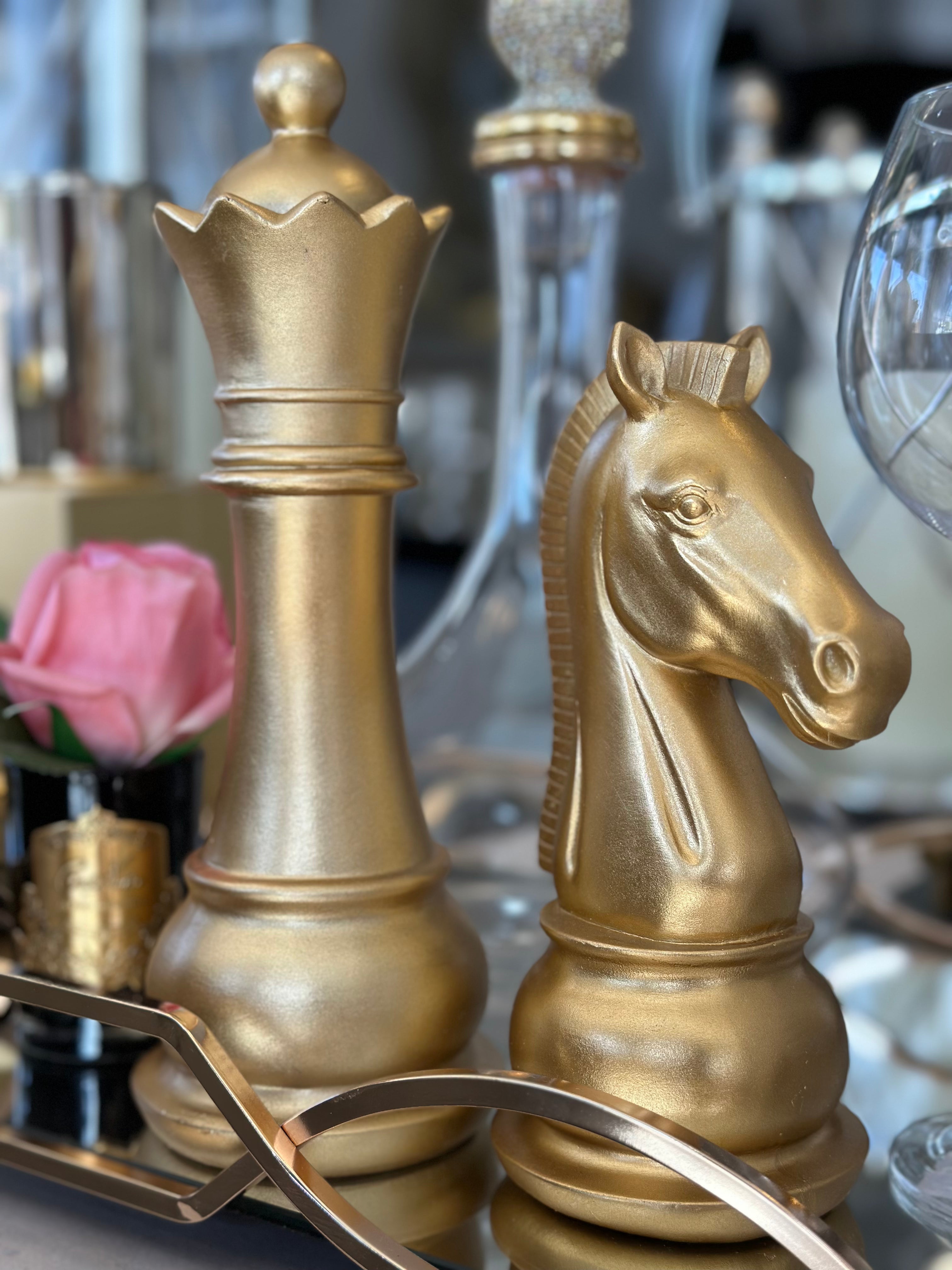 Gold Horse Chess Piece Ornament