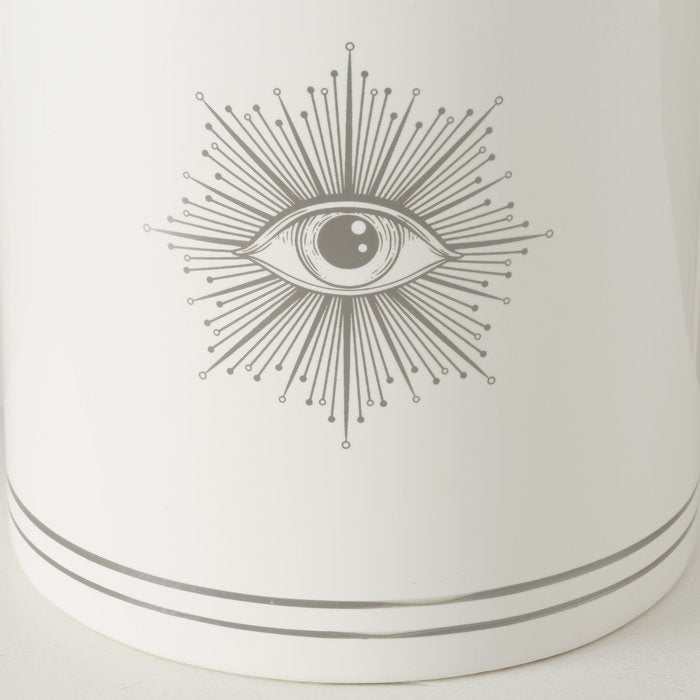 Silver Eye Motif Storage Jar