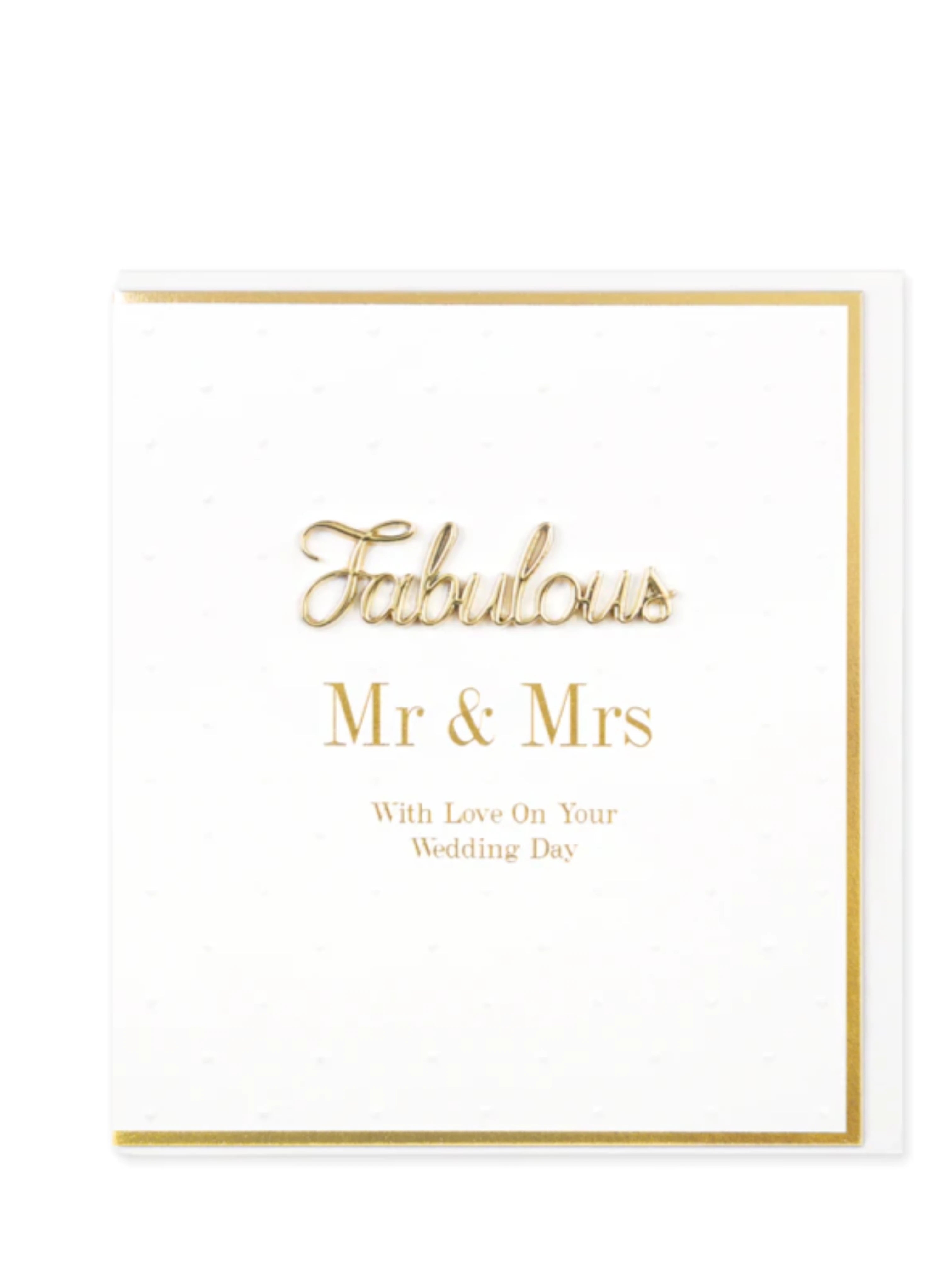 Fabulous Mr and Mrs on your Wedding Day Card
