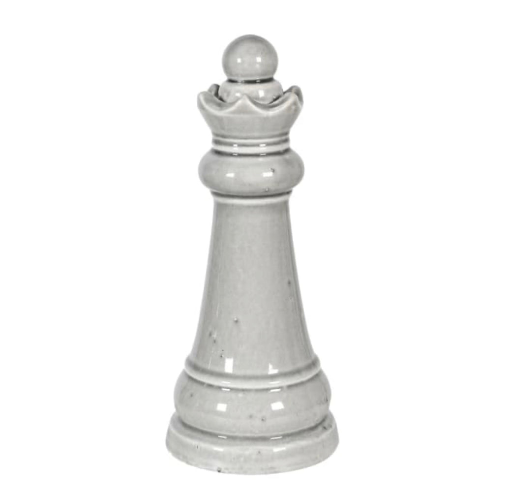 Distressed Grey King Chess Piece Ornament