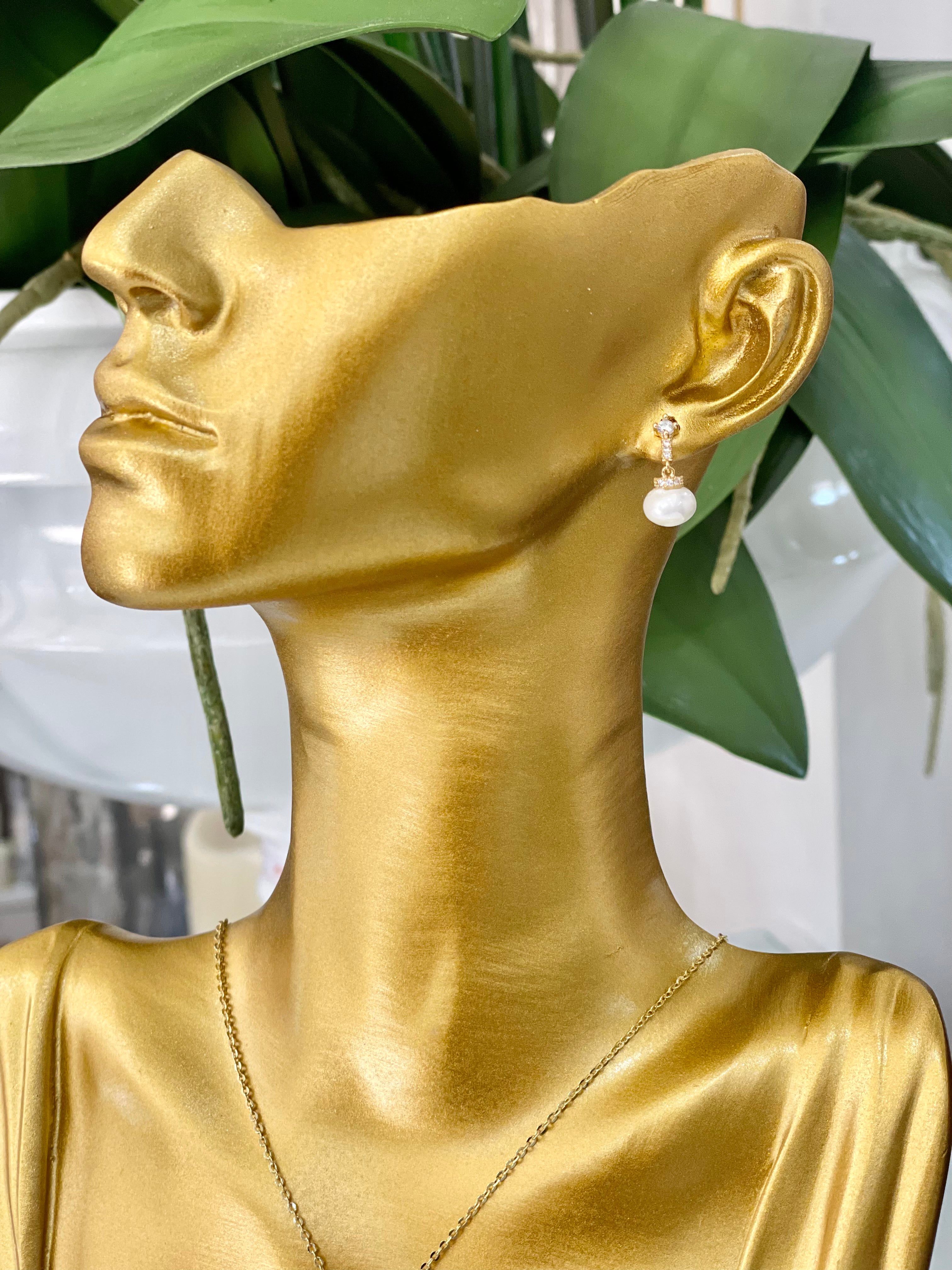 Gold Plated Diamanté Drop Earrings