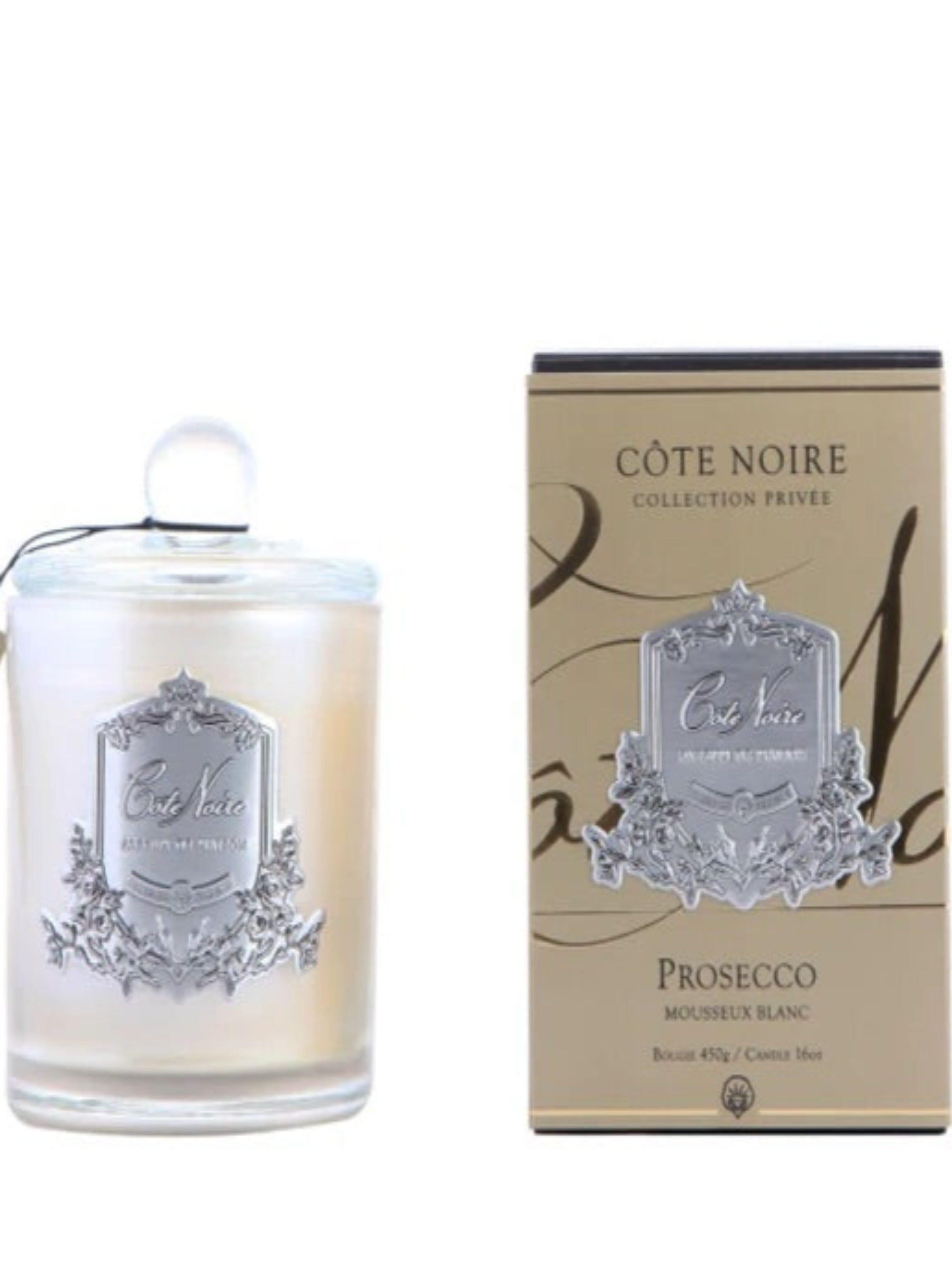 Côte Noire Prosecco Silver Large Candle