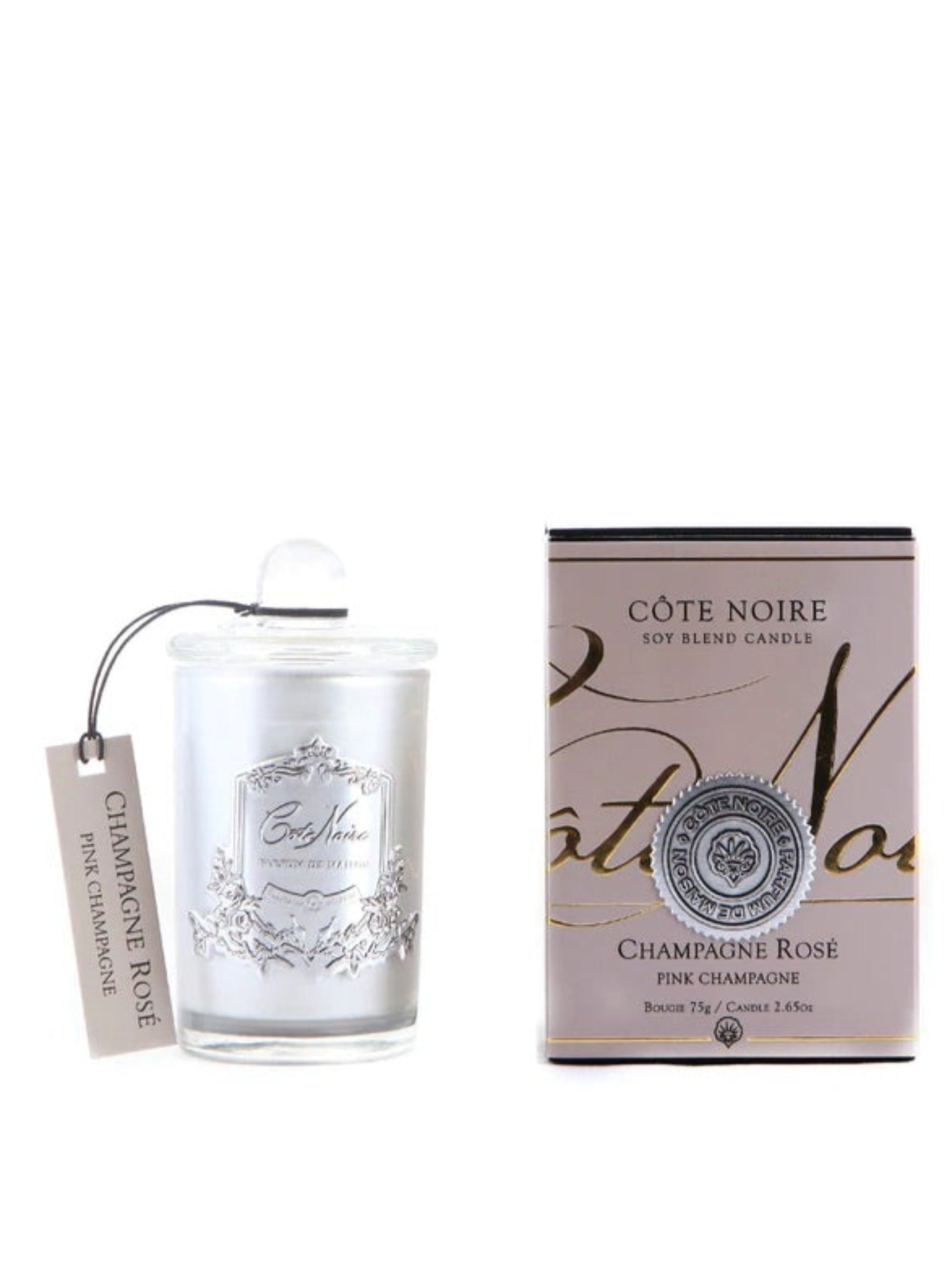 Côte Noire Champagne Rose Silver Small Candle