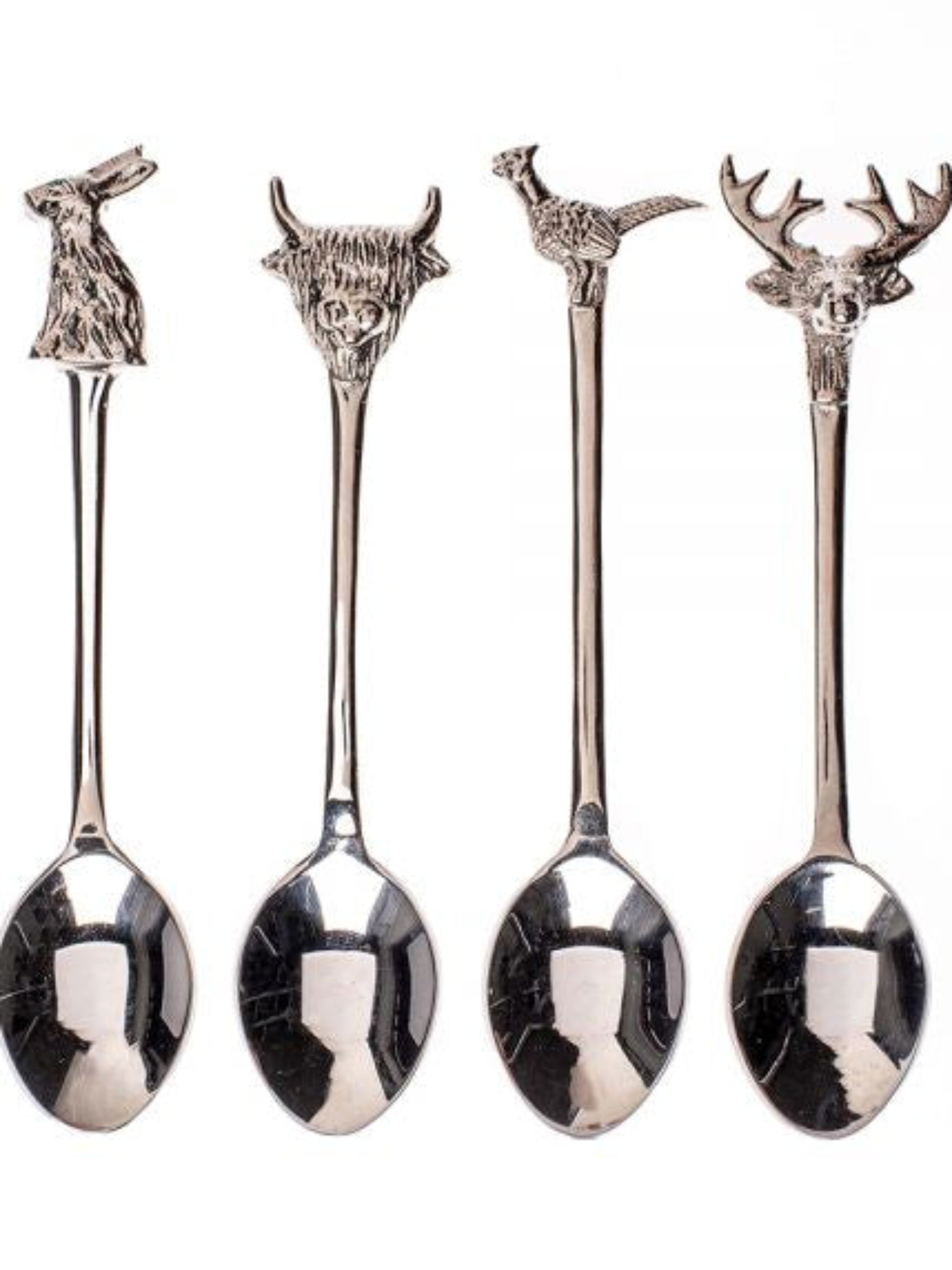 The Just Slate Company Set of Four Country Animals Spoons