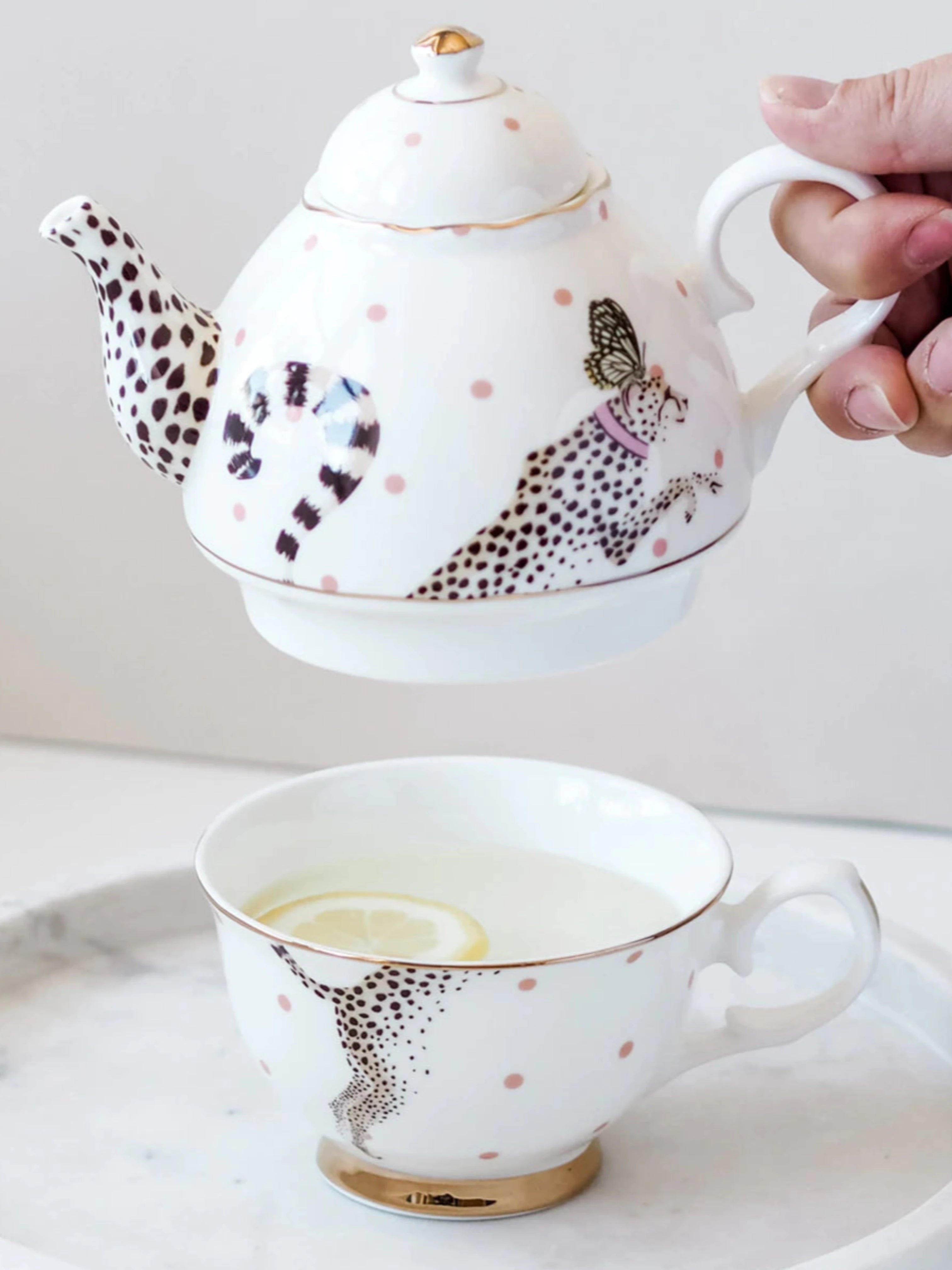 Yvonne Ellen Cheeky Cheetah Tea For One China Set
