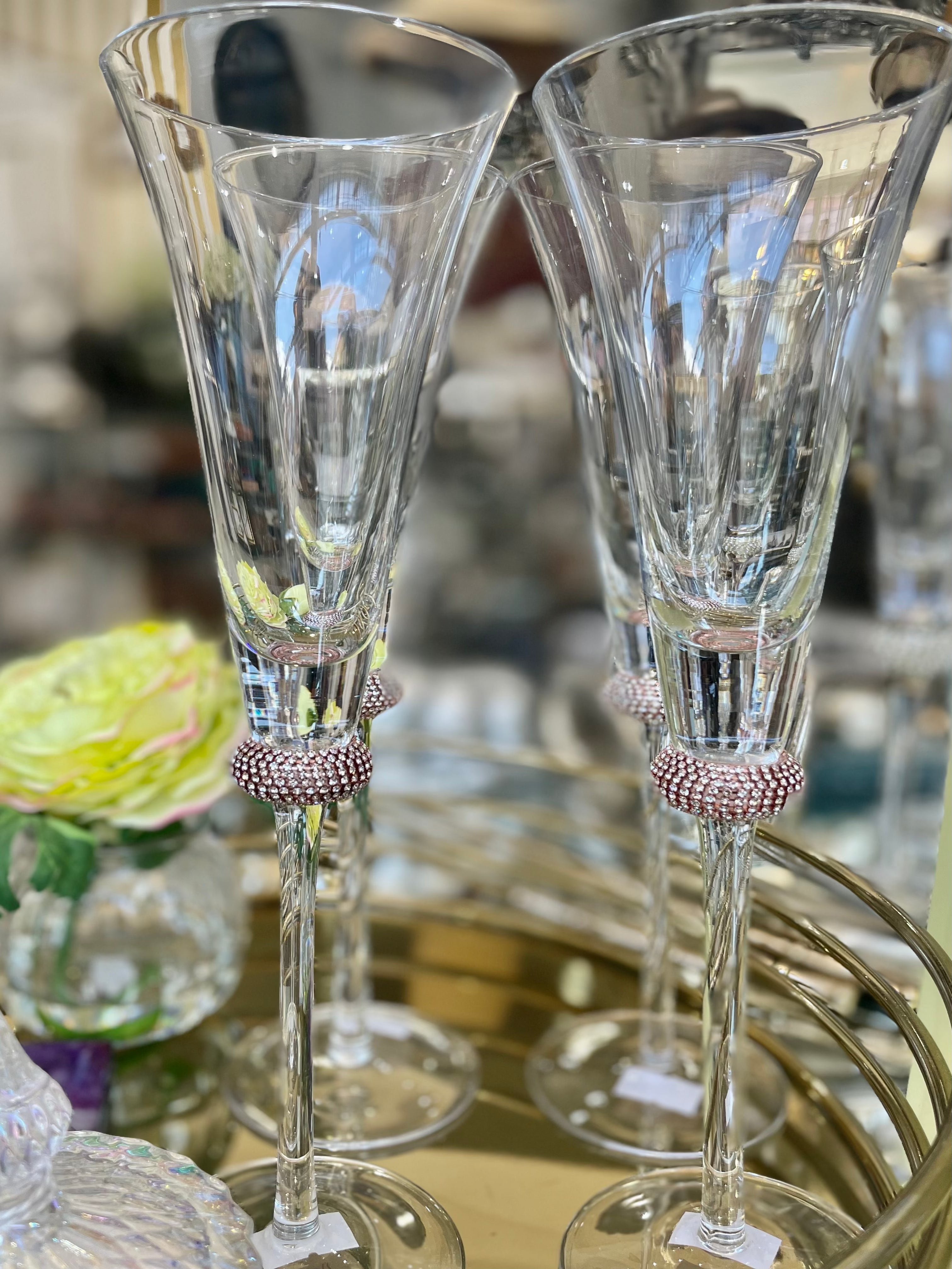 Rose gold champagne outlet glasses