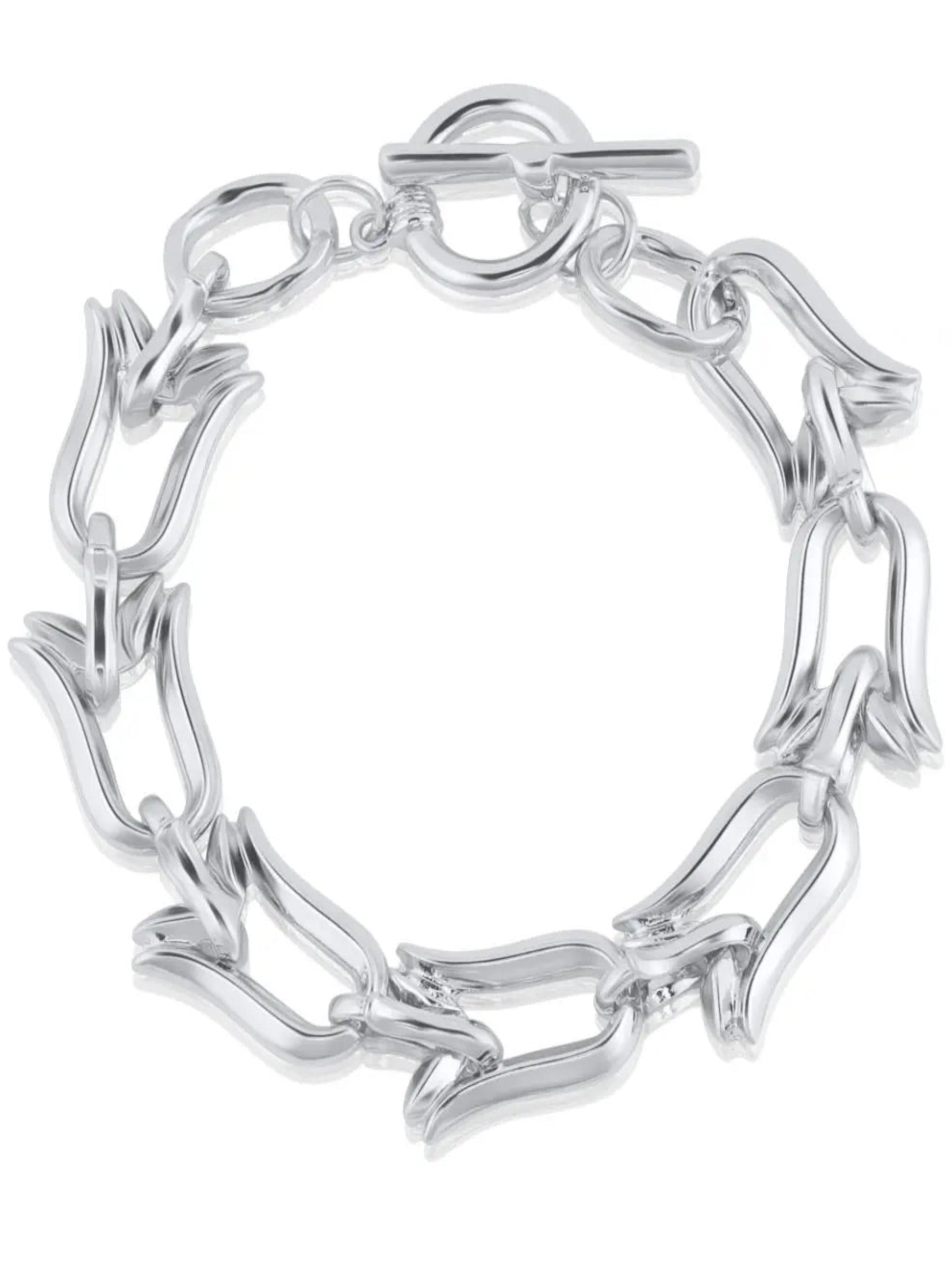 Silver Plated Chunky Chain Link Bracelet