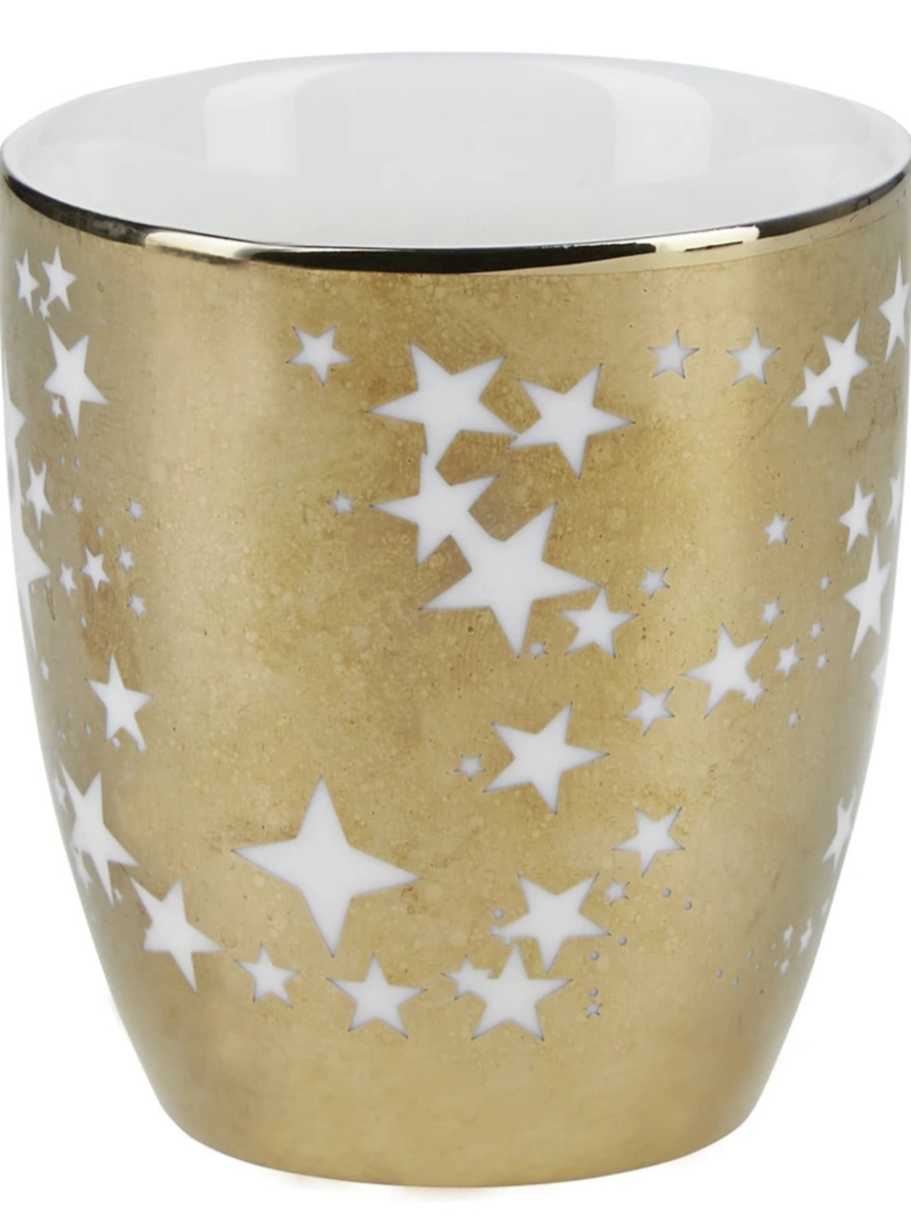Miss Etoile Star Design Tealight Candle Holder in Antique Speckled Gold