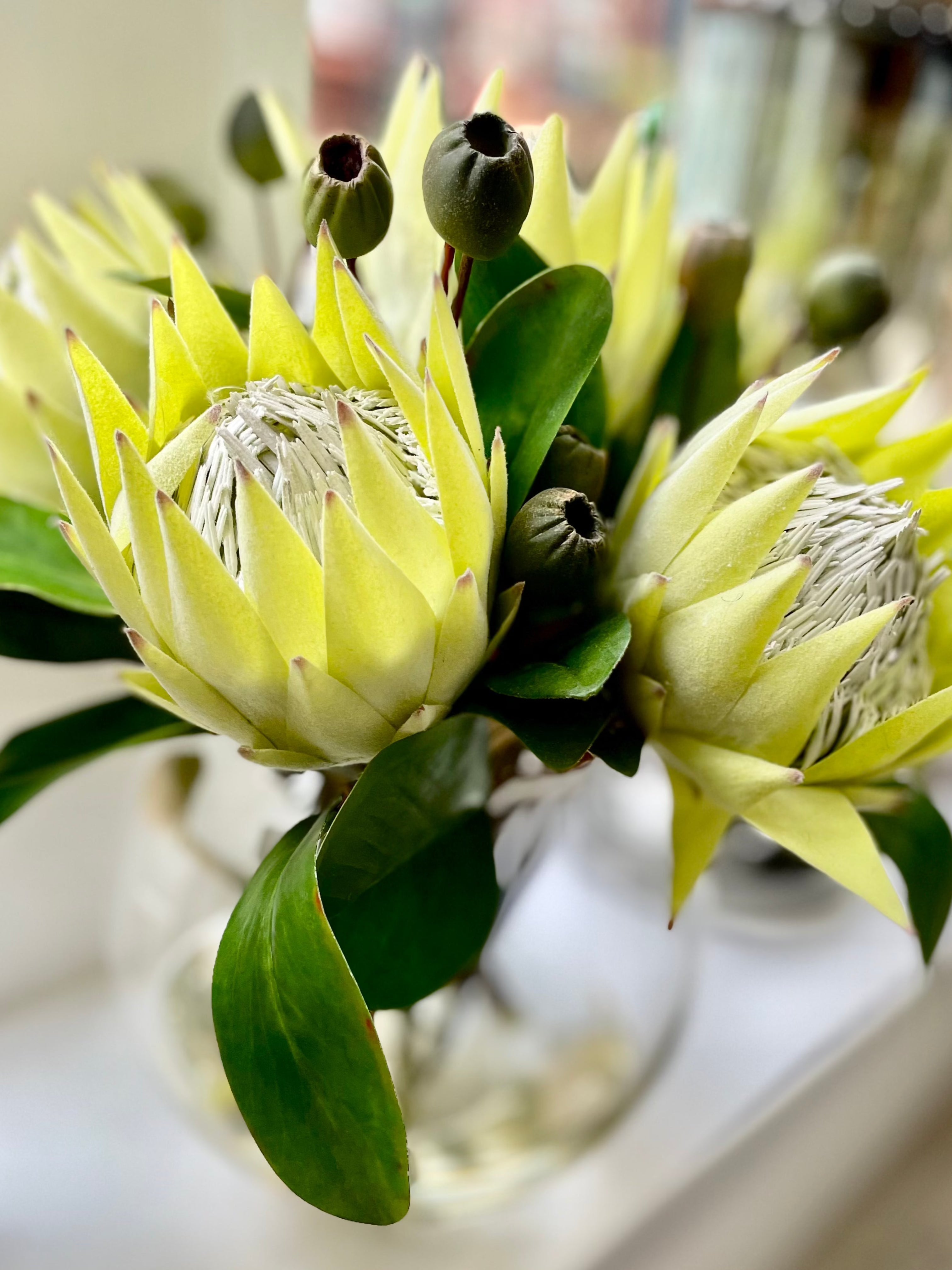 Faux Protea and Magnolia Bouquet Arrangement