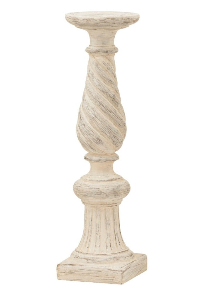 Antique Ivory Twisted Candle Column
