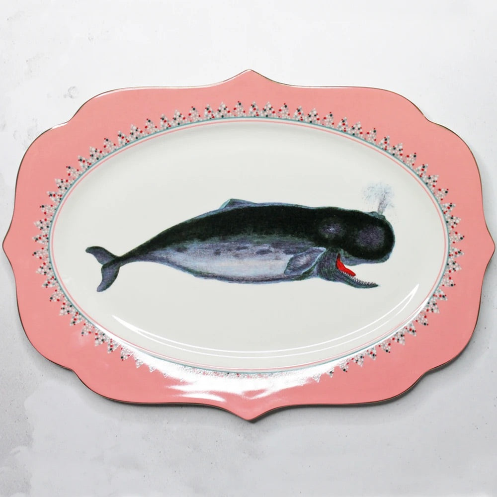 Yvonne Ellen Pastel Pink Whale of a Time Platter