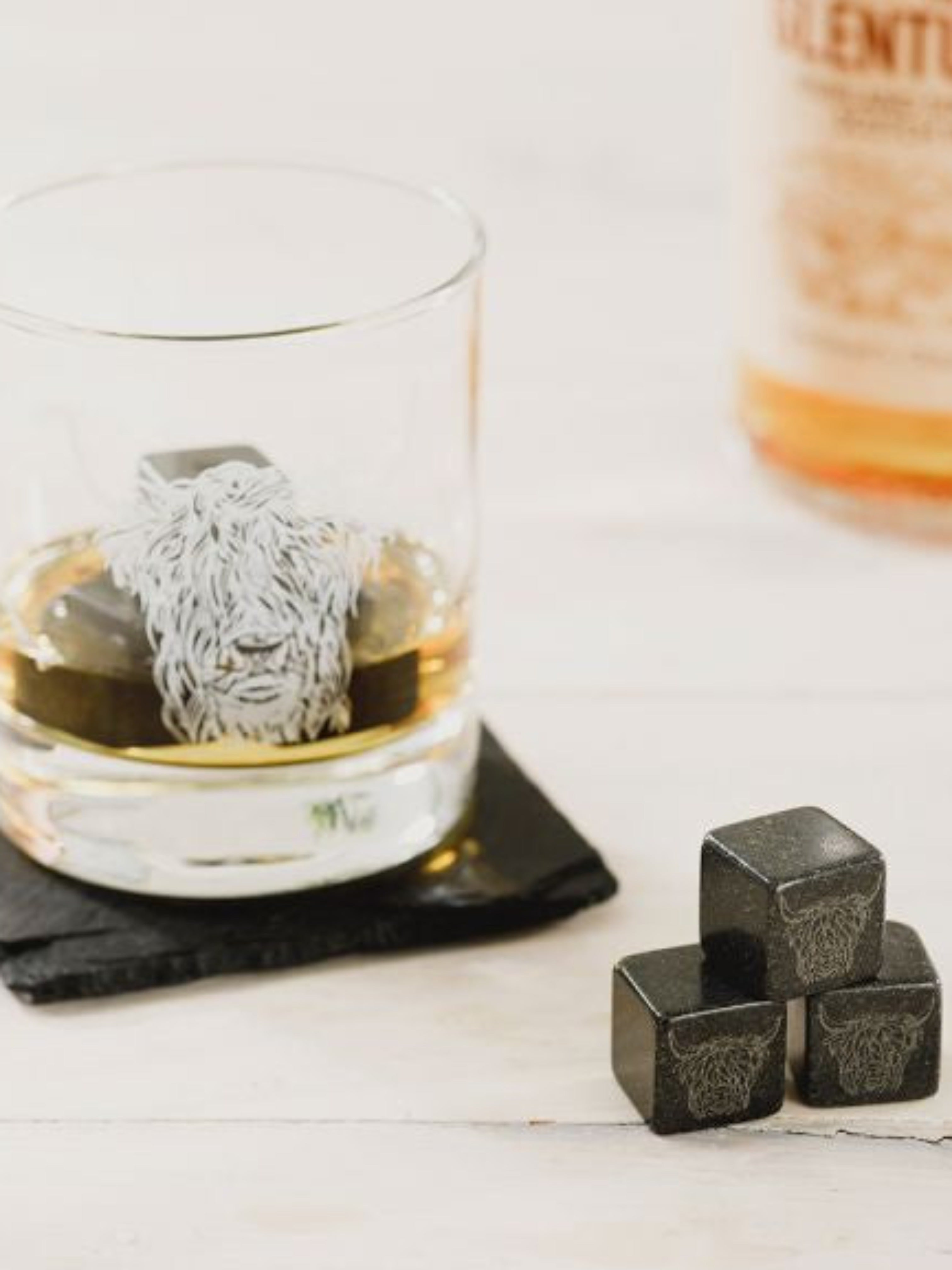 The Just Slate Company Highland Cow Whisky Stones