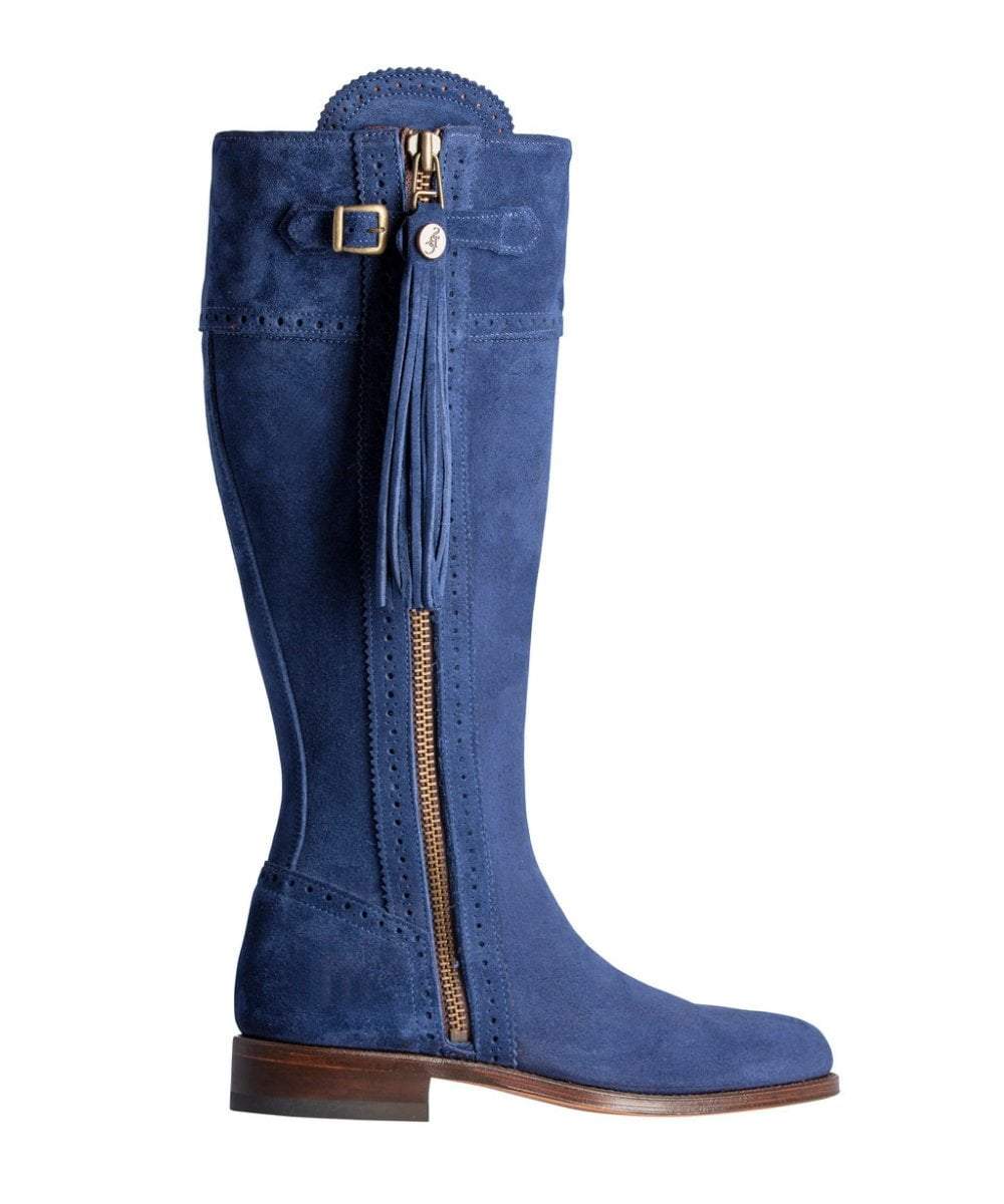 The Spanish Boot Company Blue Suede Riding Boots