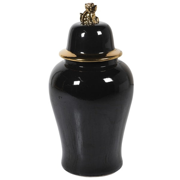 Black and Gold Temple Jar