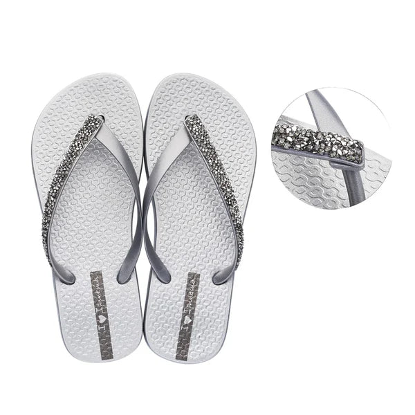 Ipanema silver flip flops hotsell