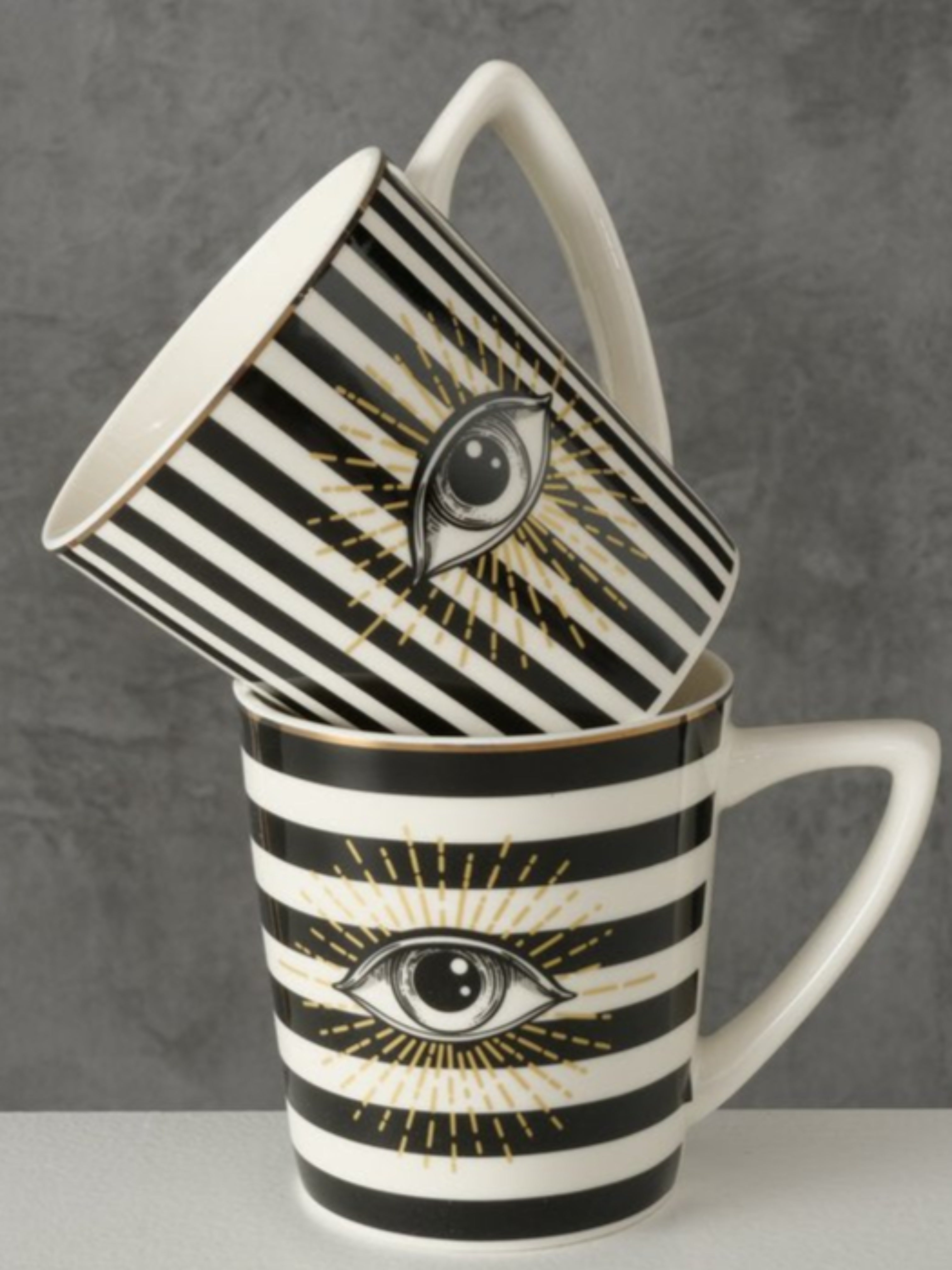 Vertical Striped Eye Motif Mug