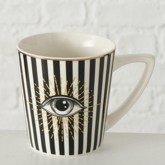 Vertical Striped Eye Motif Mug