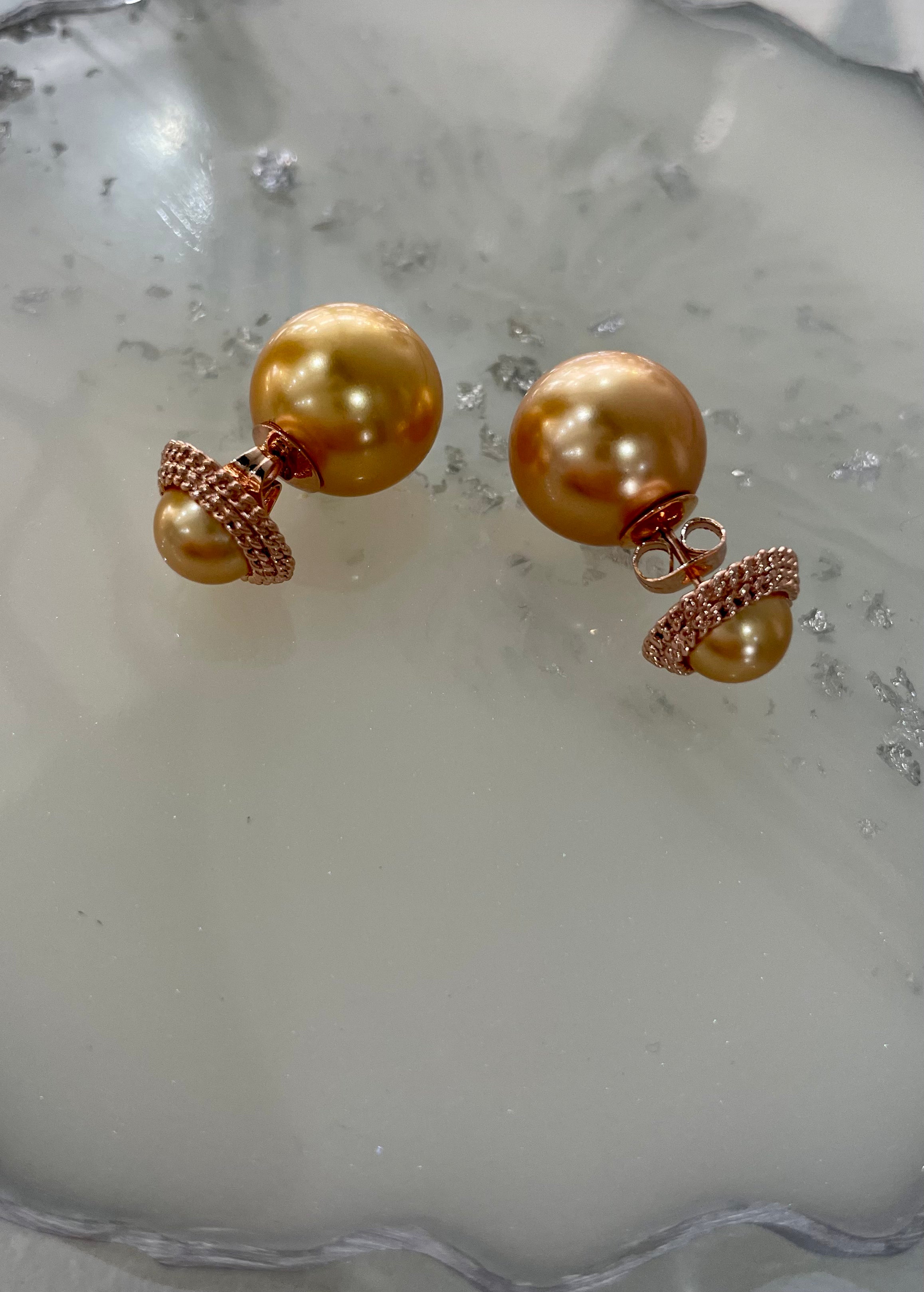 Gold Plated Statement Ball Earrings