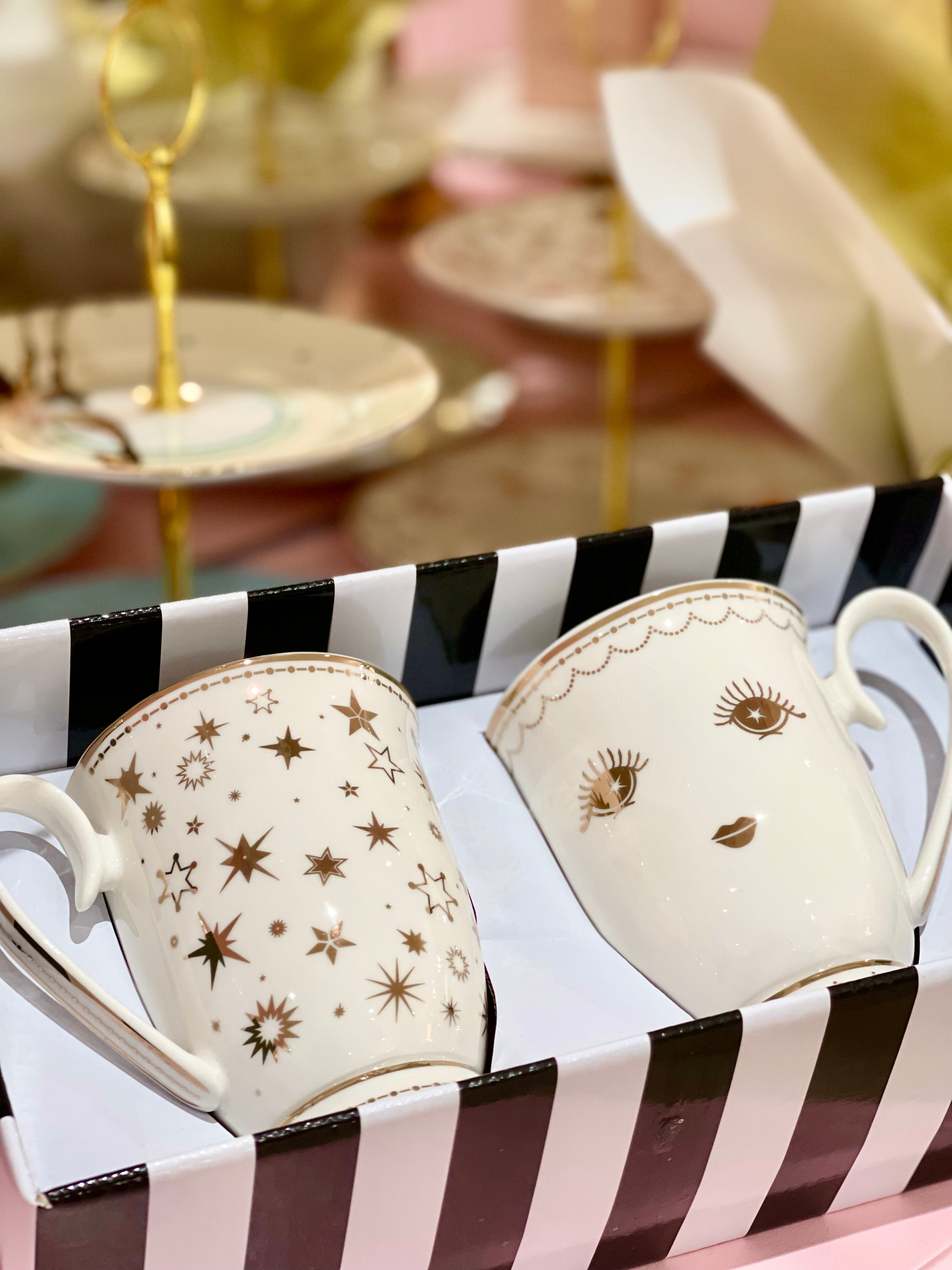 Miss Etoile Starry Eyes Set of Two Ceramic Mugs