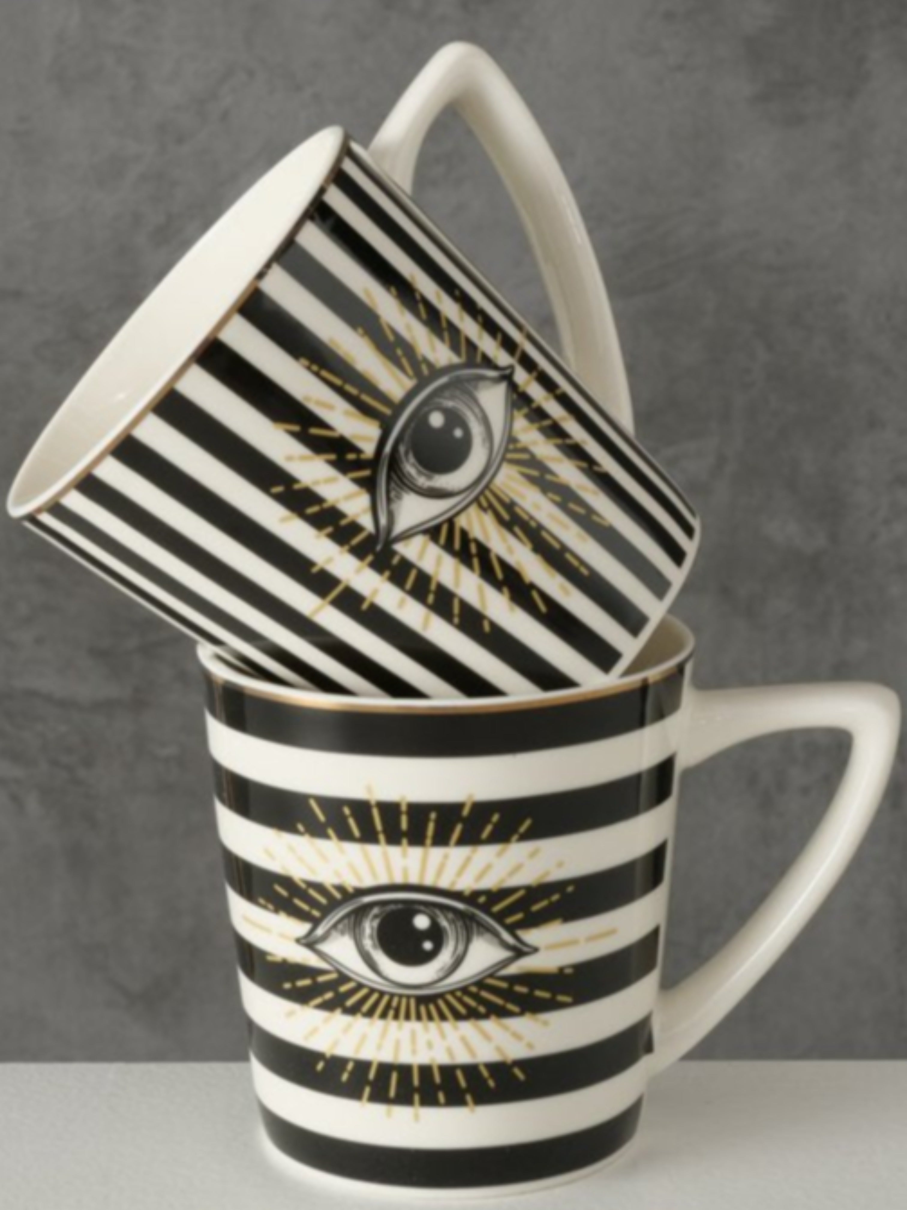 Horizontal Striped Eye Motif Mug
