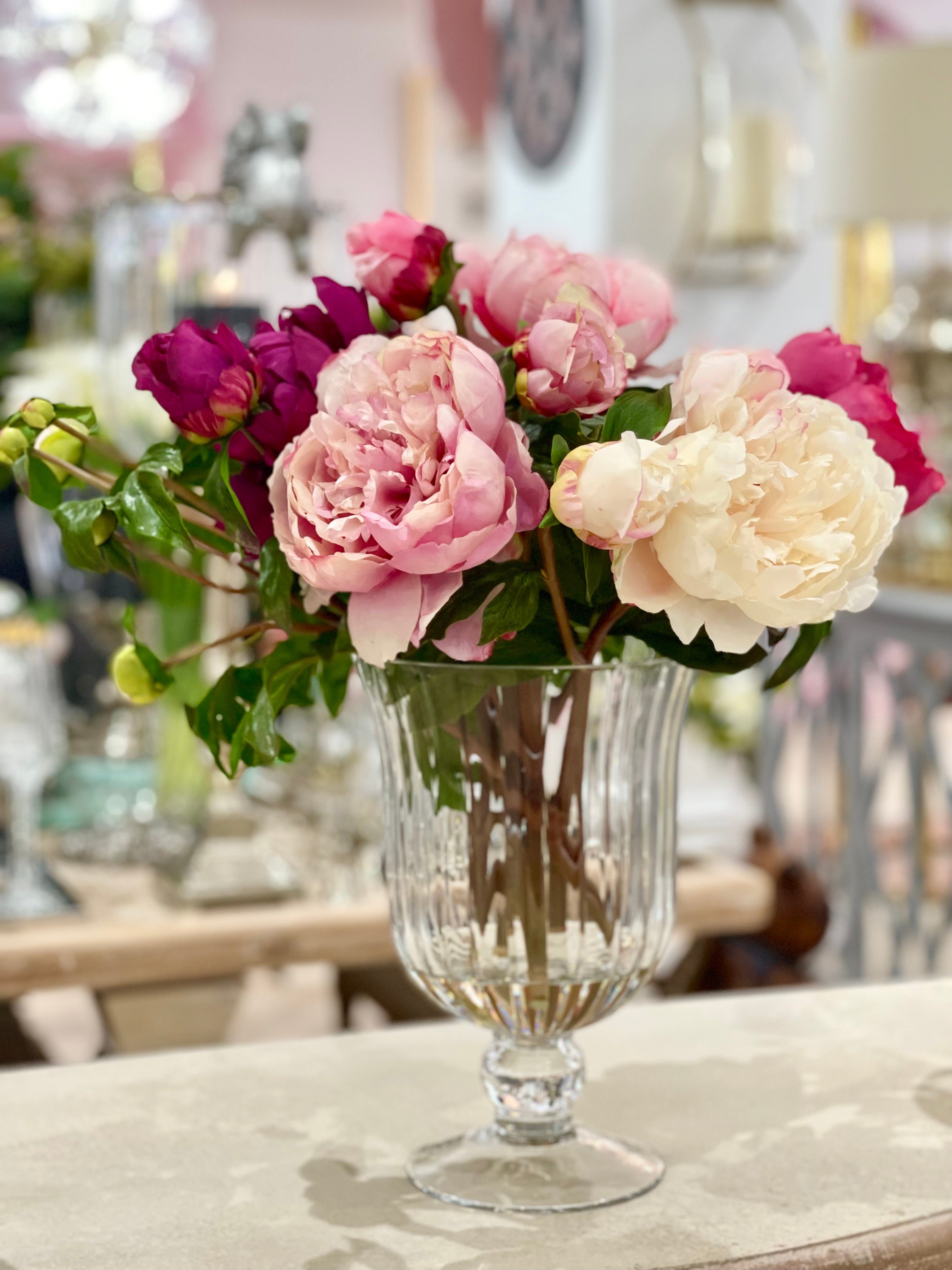Faux Pink Peonies Bouquet Arrangement