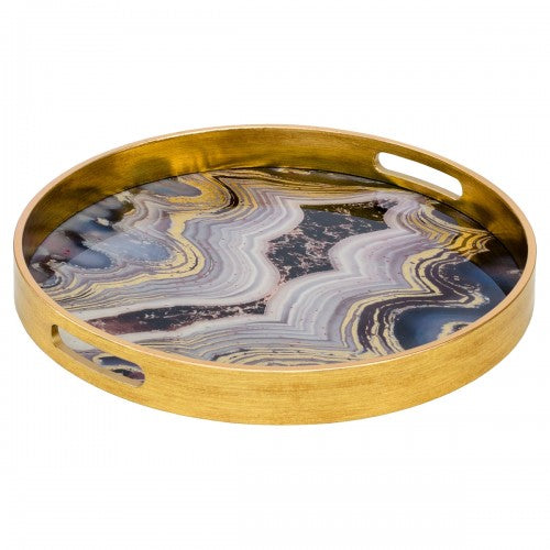 Gold Circular Oyster Design Tray
