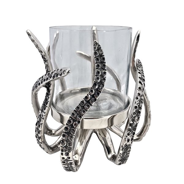 Culinary Concepts Silver Octopus Hurricane Lantern