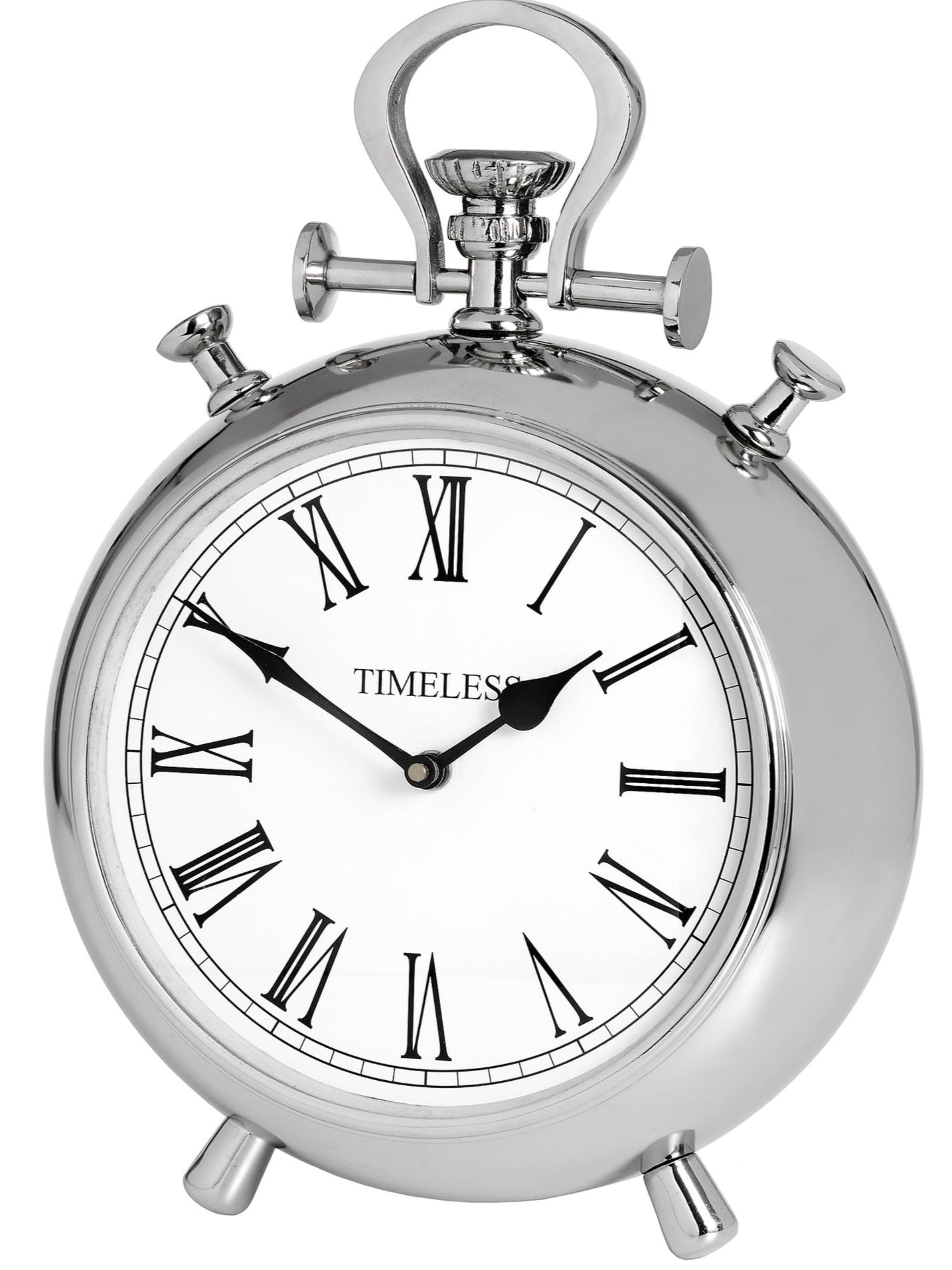 Silver Round Table Clock