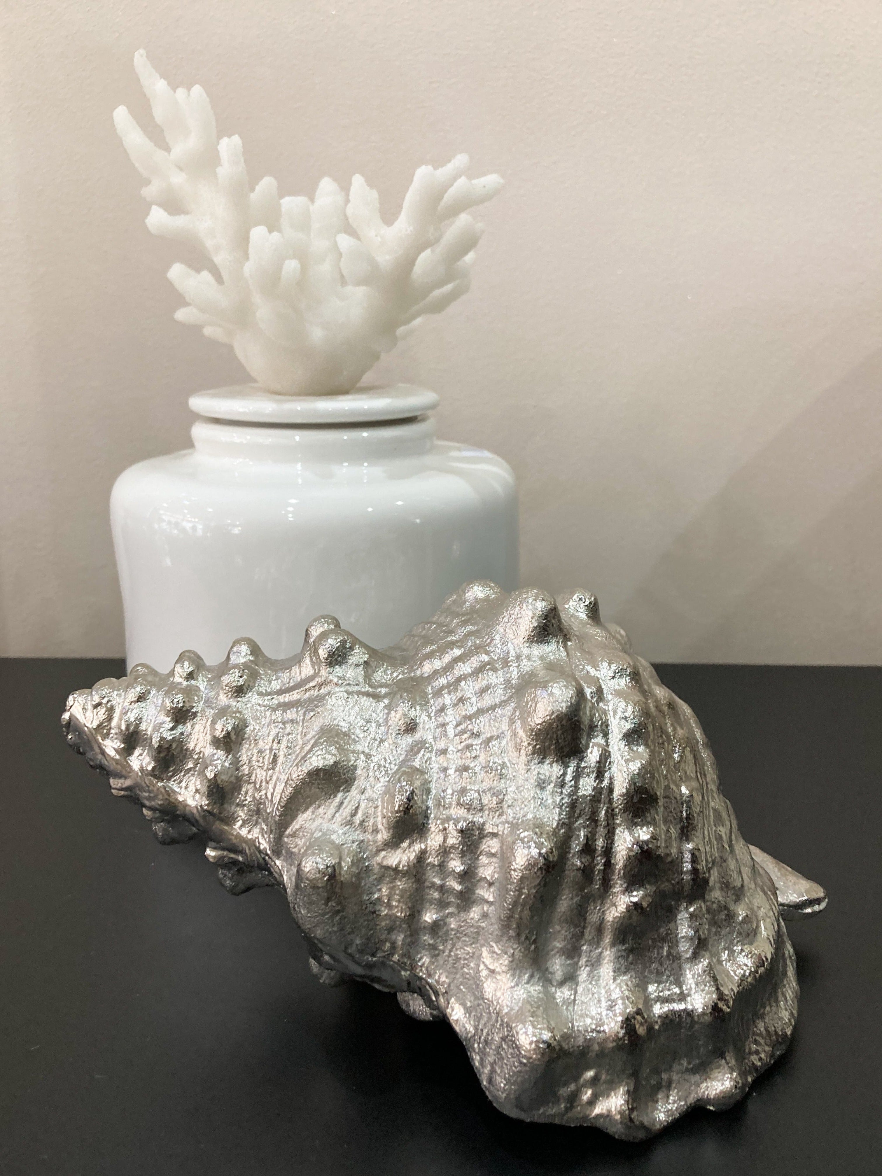 Extra Large Silver Shell Ornament