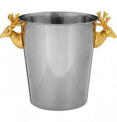 Wine Bucket with Gold Stag Handles