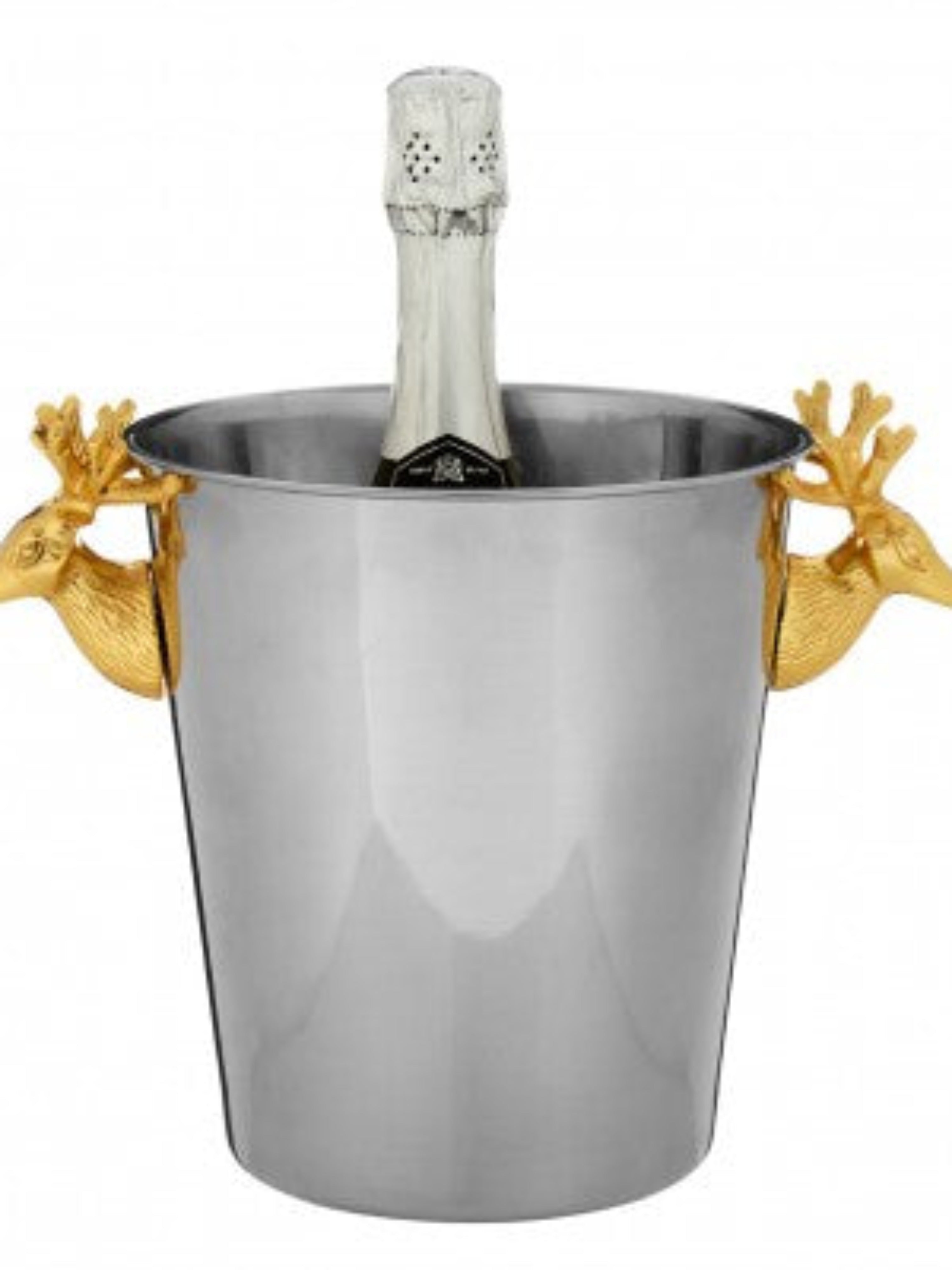 Wine Bucket with Gold Stag Handles